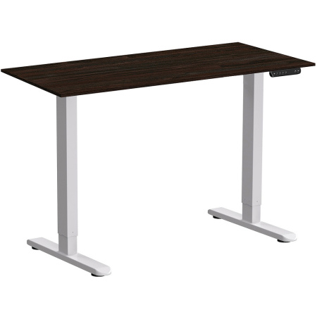 Стол с электроприводом WellDesk Prime, 1300x675х18 мм, белый, дуб термо черно-коричневый
