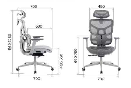 Кресло эргономичное EVERPROF Alfa, Grey, сетка, серый, металл, корпус серый