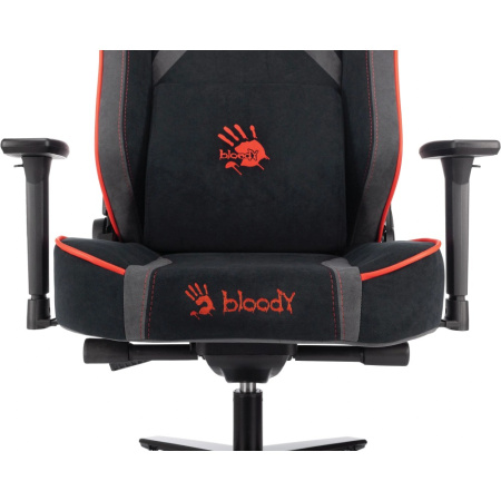 Кресло компьютерное Бюрократ A4Tech Bloody GC-680, искусственная замша, черный, серый, металл