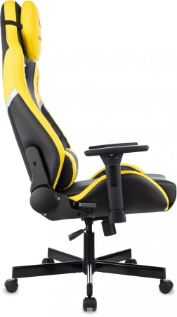 Кресло игровое Бюрократ Knight Thunder 5X, экокожа, черный, желтый
