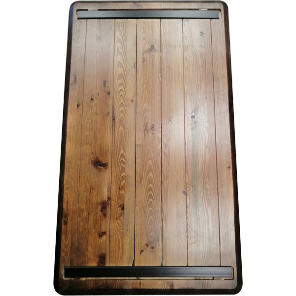 Столешница массив 1300х750х27, Дуб мореный, кромка косая