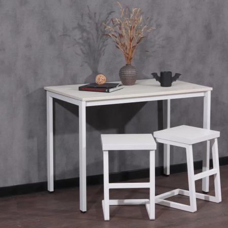 Стол Millwood Сеул, 1300х800 мм, дуб белый крафт, белый