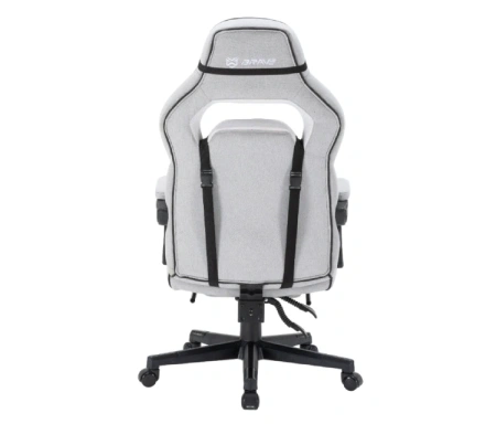Кресло игровое BRAVE WS-5 Wong Grey ткань, св.-серый, крестов. металл