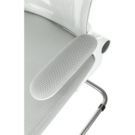 Кресло на полозьях Бюрократ "MC-W109", сетка, ткань, металл, светло-серый