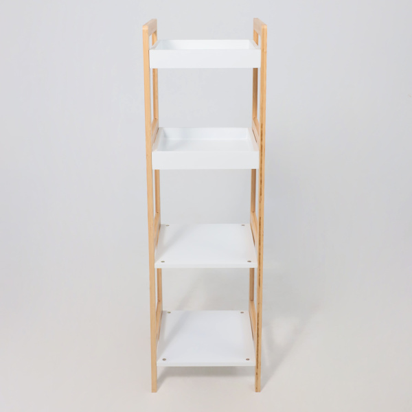 Стойка для хранения MAGNOLIA - 4, бамбук + белый