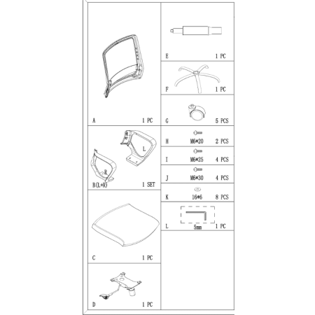 Кресло для персонала SitZone "U-0385 PL", ткань, пластик, черный