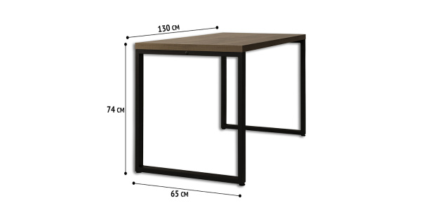 Стол письменный Лофт Каир, черный, табачный крафт