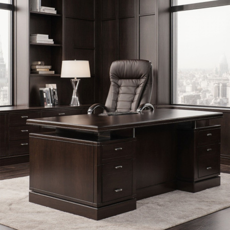 Кресло компьютерное AksHome Richard new, экокожа, металл, коричневый