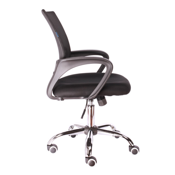 Кресло компьютерное EVERPROF EP-696, ткань, сетка, хром, черный