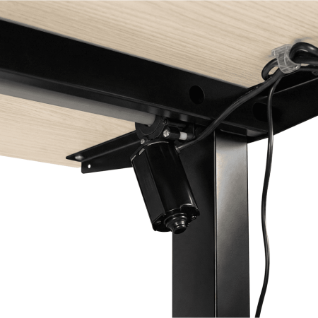 Стол с электроприводом двухмоторный Fit Focus Space Dual (720-1200 мм), черный/Акация Лэйклэнд светлая (регулируемый по высоте каркас арт. 9220296 и столешница арт. 9072453)