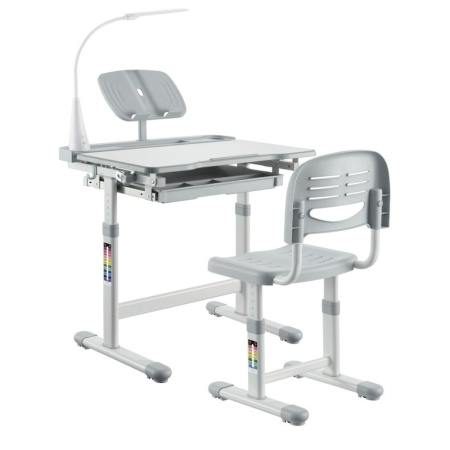 Растущая парта со стулом FunDesk Bellissima Grey, серый