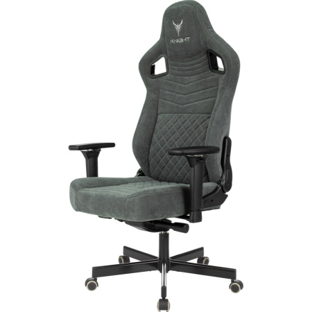 Кресло игровое Бюрократ Knight Hunter, искусственная замша, серый