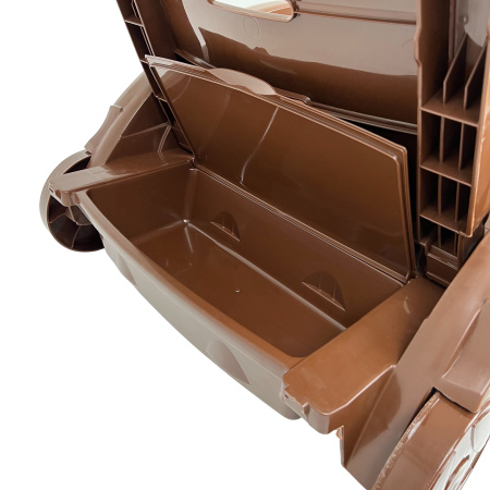 Шезлонг складной на колесах, пластик, шоколадный