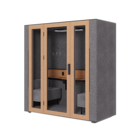 Акустическая кабина двухместная Capsula DUO NEW Comfort, глухая стенка, светлый войлок Акустическая кабина двухместная Capsula DUO NEW Comfort, глухая стенка, светлый войлок