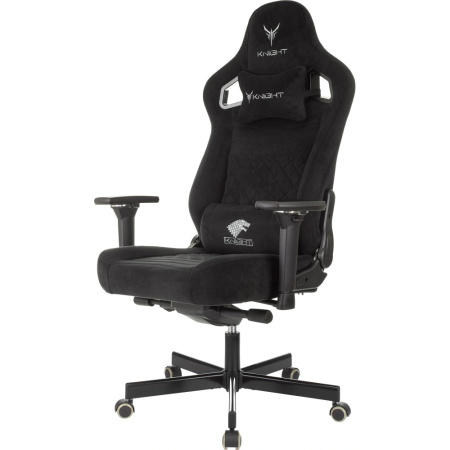 Кресло игровое Бюрократ Knight Hunter, искусственная замша, черный