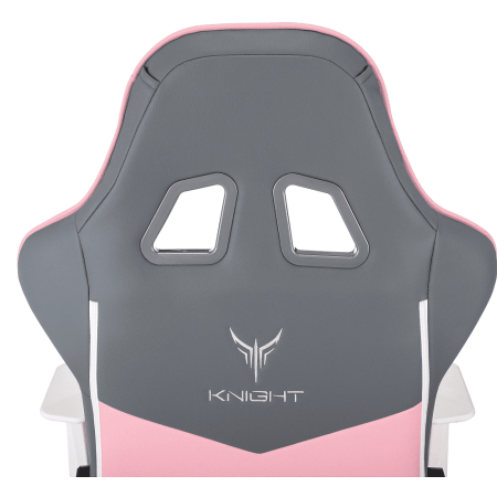 Кресло игровое Бюрократ Knight "Catzy", экокожа, пластик, серый, розовый