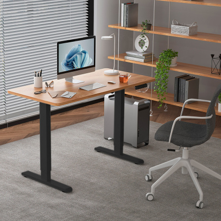 Стол с электроприводом WellDesk Prime, 1300x675х18 мм, черный, сосна аланд полярная