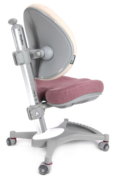 Кресло детское SingBee Cobee 138, ткань, розовый пудровый, пластик, корпус серый, подставка для ног, с чехлом серым