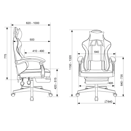 Кресло игровое Бюрократ Knight "Custom/F GR", ткань, пластик, серый, черный
