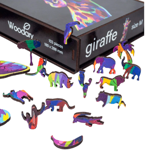 Пазл деревянный "Жираф", разноцветный