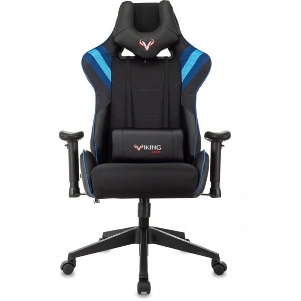 Кресло игровое Zombie VIKING 4 AERO,  экокожа, ткань, пластик, черный, синий Кресло игровое Zombie VIKING 4 AERO,  экокожа, ткань, пластик, черный, синий