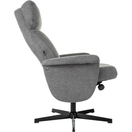 Кресло мягкое Бюрократ Baron, ткань, серый, металл, с пуфом