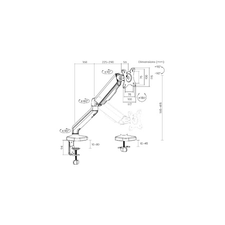 Кронштейн для монитора LDT46-C012E (на один монитор), черный
