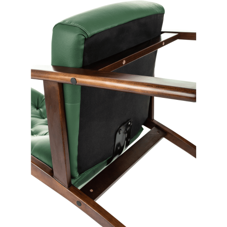 Кресло Бюрократ T-9928WALNUT-CF, натуральная кожа, зеленый, каркас дерево