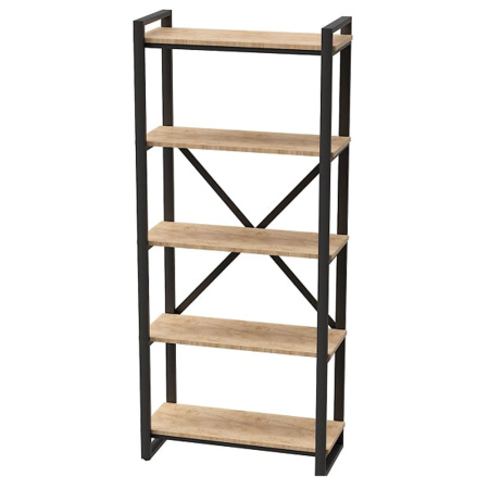 Стеллаж Millwood "Loft CH-3", черный, золотой крафт