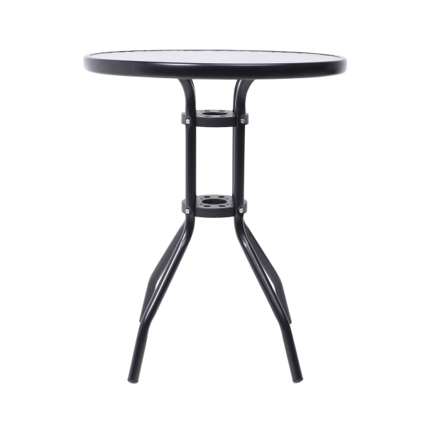 Стол садовый VERONA, 600х600х730 мм, сталь, черная, закаленное стекло 5мм Стол садовый VERONA, 600х600х730 мм, сталь, черная, закаленное стекло 5мм