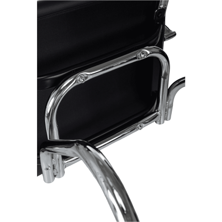 Кресло на полозьях "Бюрократ CH-883-LOW-V", экокожа, черный, металл хром