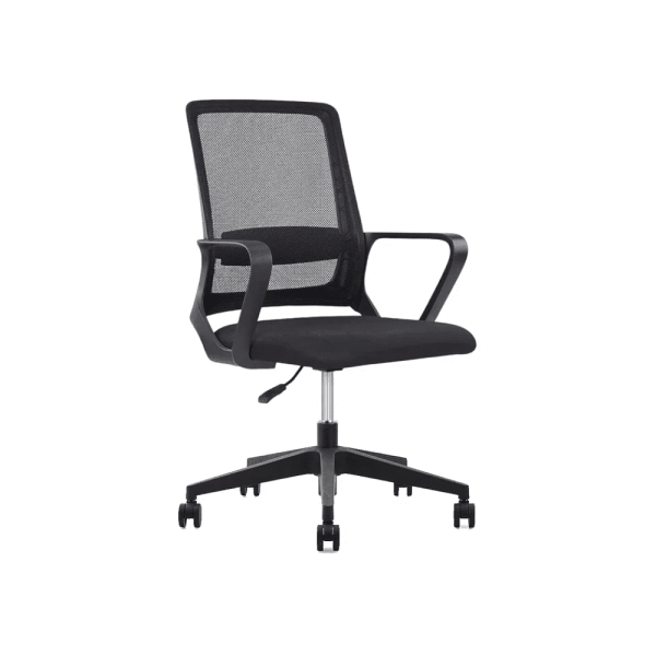 Кресло для персонала SitZone "U-0385 PL", ткань, пластик, черный, 2 шт/упак