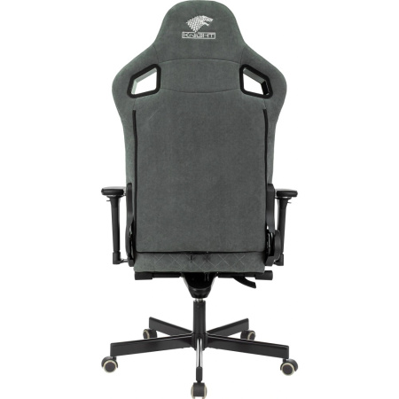 Кресло игровое Бюрократ Knight Hunter, искусственная замша, серый