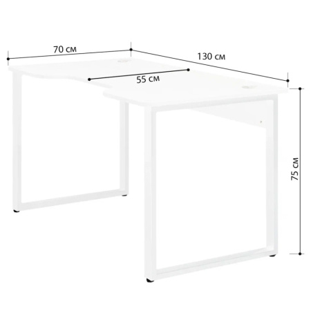 Стол компьютерный игровой Millwood Лофт Гонконг (ДТ-3), 1300x700 мм, белый