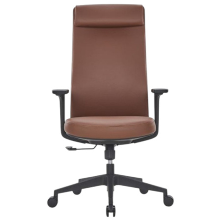 Кресло компьютерное SitZone CH-366A, натуральная кожа, алюминий, коричневый