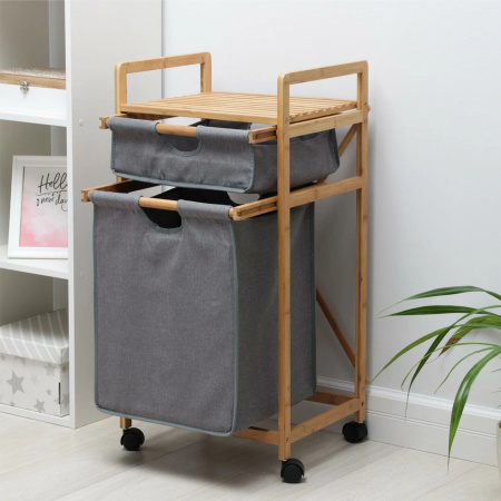 Стойка для белья LAVENDER бамбук + серый