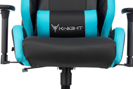 Кресло игровое Бюрократ Knight Thunder 5X, экокожа, черный, голубой Кресло игровое Бюрократ Knight Thunder 5X, экокожа, черный, голубой