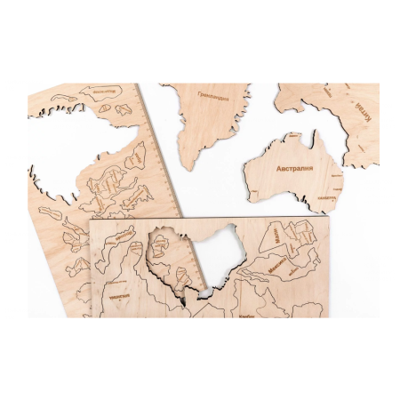 Декор на стену "Карта мира" многоуровневый, ХL 3146, натуральный, 72х130 см