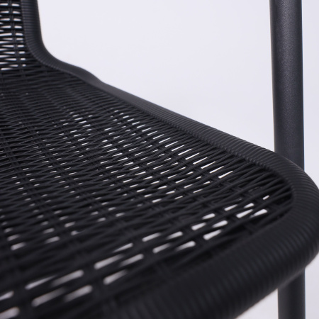 Кресло садовое AksHome RVERONA, PP, черный, сталь-черная