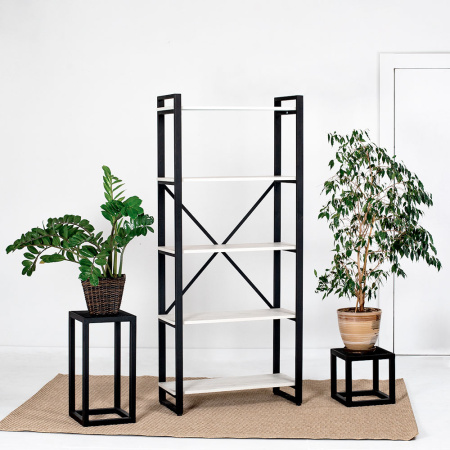 Стеллаж Millwood "Loft CH-3", черный, белый крафт