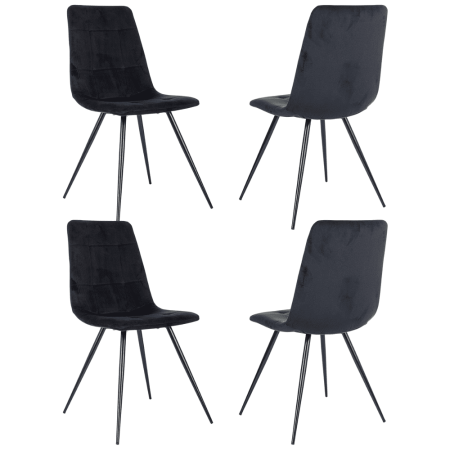 Стул Бюрократ "CH-K1_4", ткань, черный, металл, комплект 4 штуки