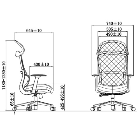 Кресло компьютерное SitZone CH-555A, сетка, ткань, пластик, черный