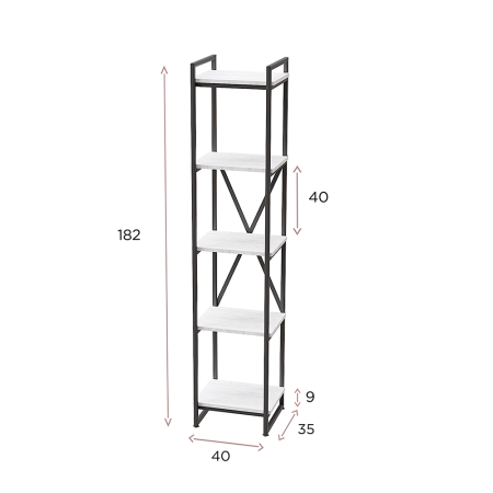 Стеллаж Loft CH-2, черный, табачный крафт Стеллаж Loft CH-2, черный, табачный крафт