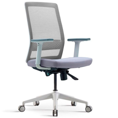 Кресло компьютерное Bestuhl S30, рама белая, серый