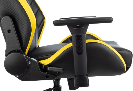 Кресло игровое Бюрократ Knight Thunder 5X, экокожа, черный, желтый