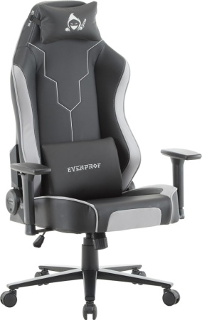 Кресло игровое EVERPROF Rapid, экокожа, черный, серый, крестов. металл Кресло игровое EVERPROF Rapid, экокожа, черный, серый, крестов. металл