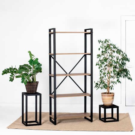 Стеллаж Millwood "Loft CH-3", черный, табачный крафт