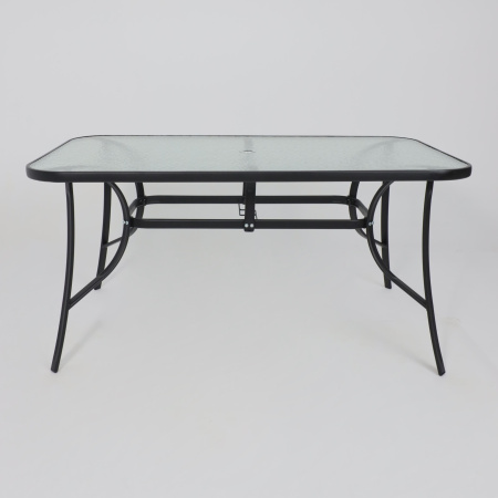 Комплект мебели садовой AksHome SUNBEAM (стол 1 шт, 6 кресел, зонт 1 шт), серый, черный