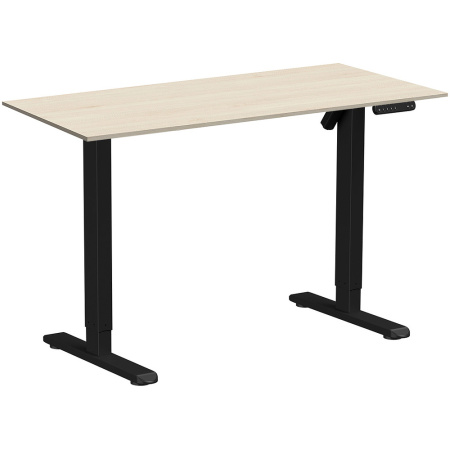 Стол с электроприводом WellDesk Basic 1300x675х18, черный, сосна аланд полярная