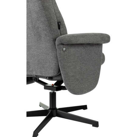 Кресло мягкое Бюрократ Baron, ткань, серый, металл, с пуфом
